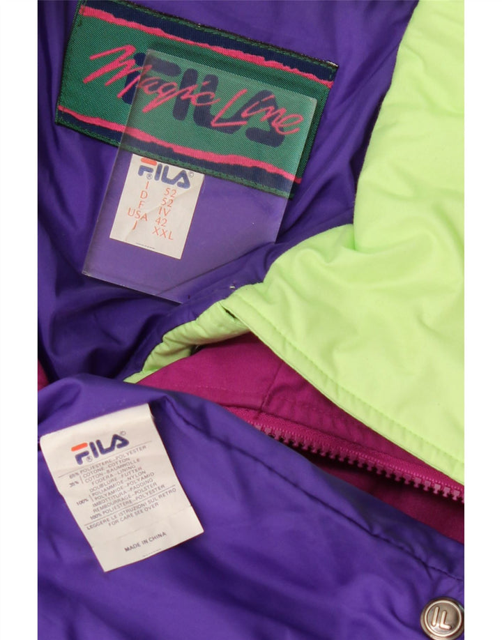 Fila Herre hættepolstret jakke IT 52 XL Pink Colourblock Polyester