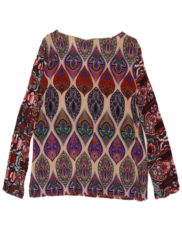 DESIGUAL Dame Langærmet Bluse Top UK 18 XL Flerfarvet Paisley