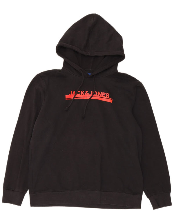 Jack & Jones Grafisk hættetrøje til mænd XL sort bomuld