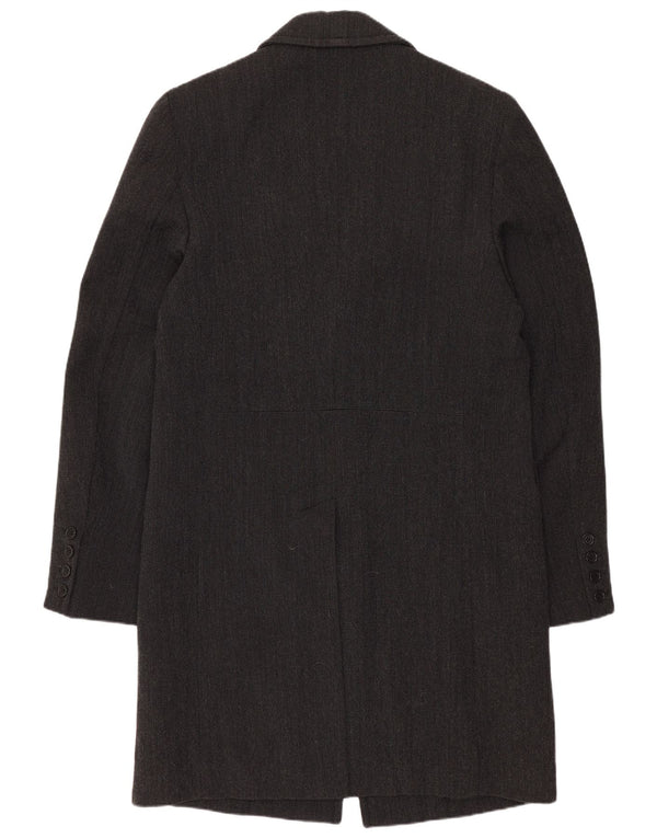 Vintage Herre Overfrakke IT 46 Lille Grå Bomuld