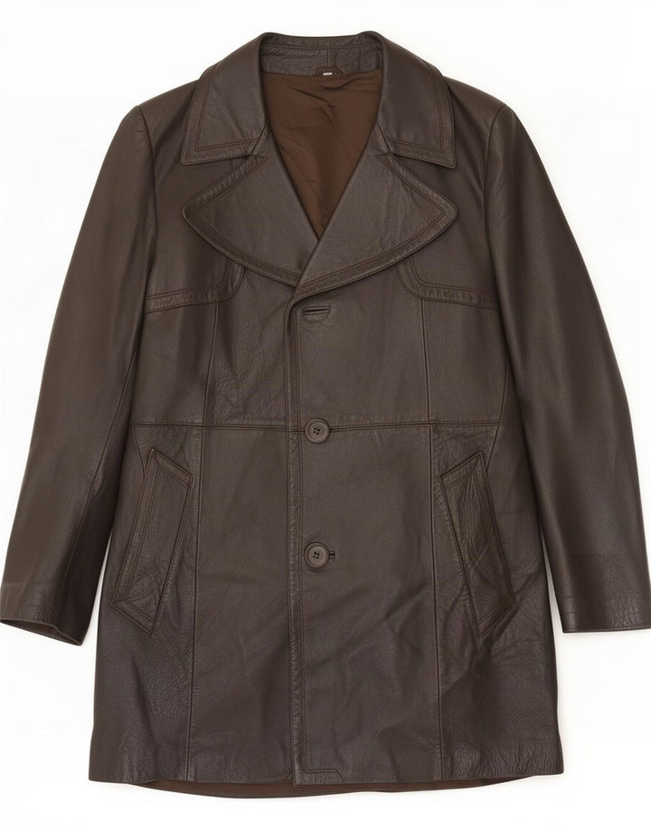 Vintage Herre Læderfrakke IT 48 Medium Brun