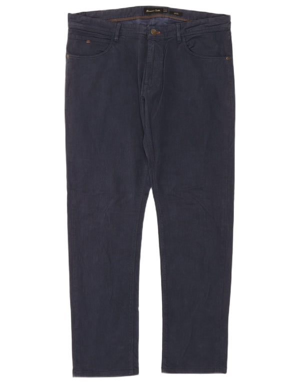Massimo Dutti Herre Slim Jeans EU 44 Large W34 L30 Marineblå Bomuld