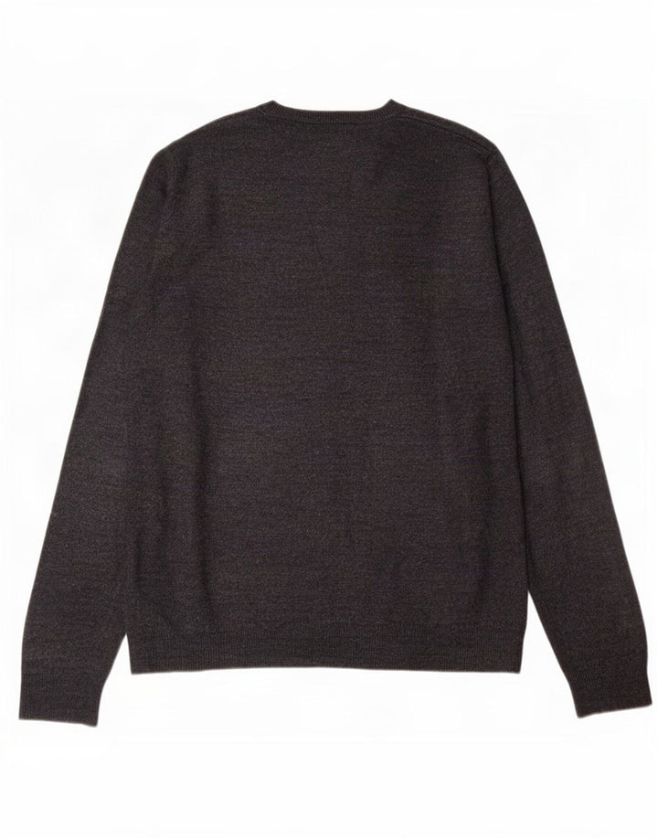 Marks & Spencer Herre Regular Fit V-hals sweater Medium Grå Akryl