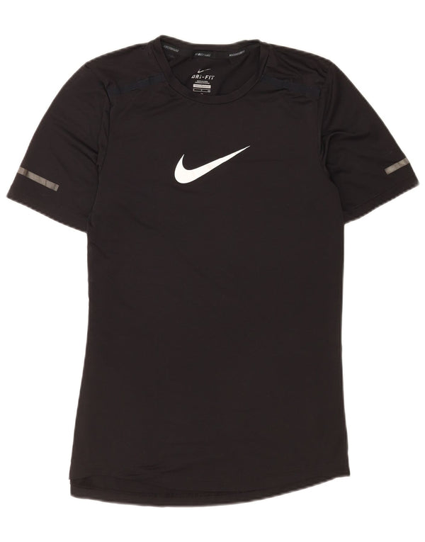 Nike Herre Dri Fit grafisk T-shirt top lille sort polyester
