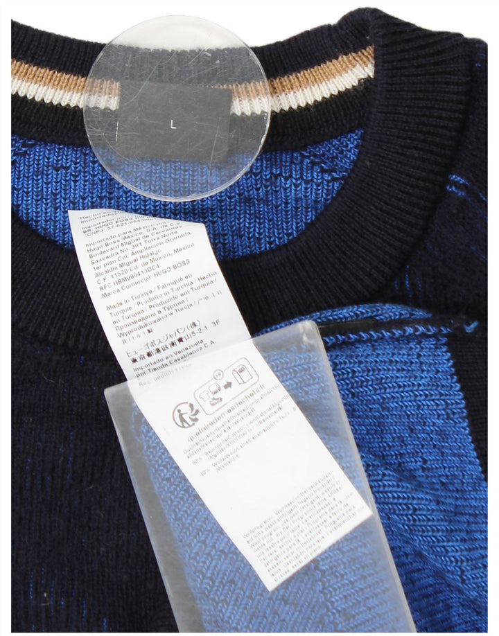 Hugo Boss drenge sweater med rund hals 11-12 år stor marineblå bomuld