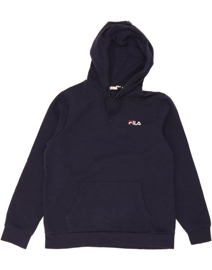 FILA Mens Hoodie Jumper Medium Navy Blue Cotton Vintage Fila and Second-Hand Fila from Messina Hembry 