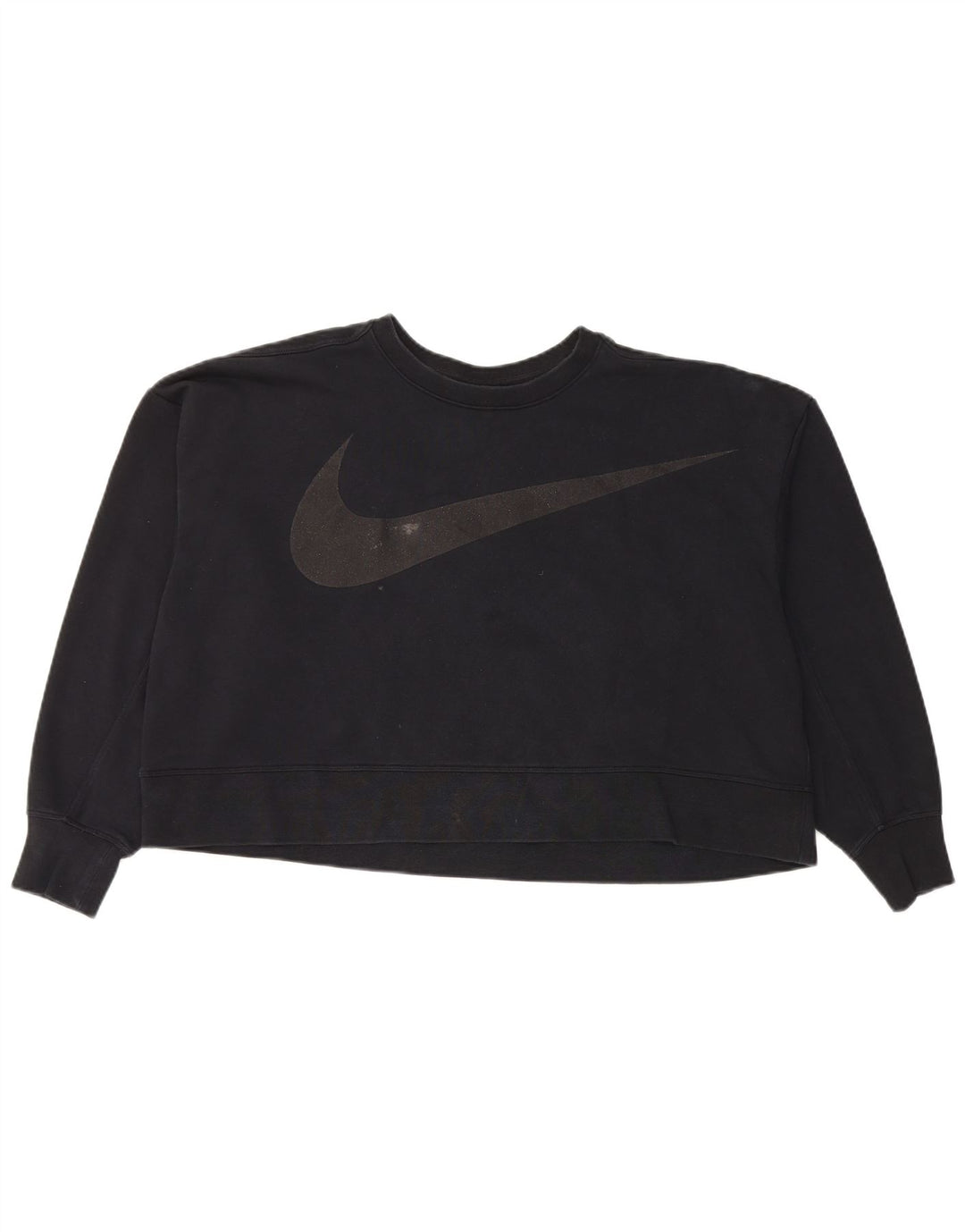 Nike Dame Dri Fit Grafisk Oversized Sweatshirt Jumper UK 16 Large Sort