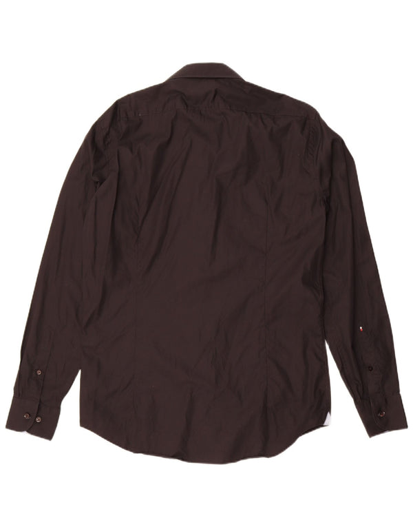 Tommy Hilfiger Herre skræddersyet figursyet skjorte størrelse 40 Medium Sort bomuld