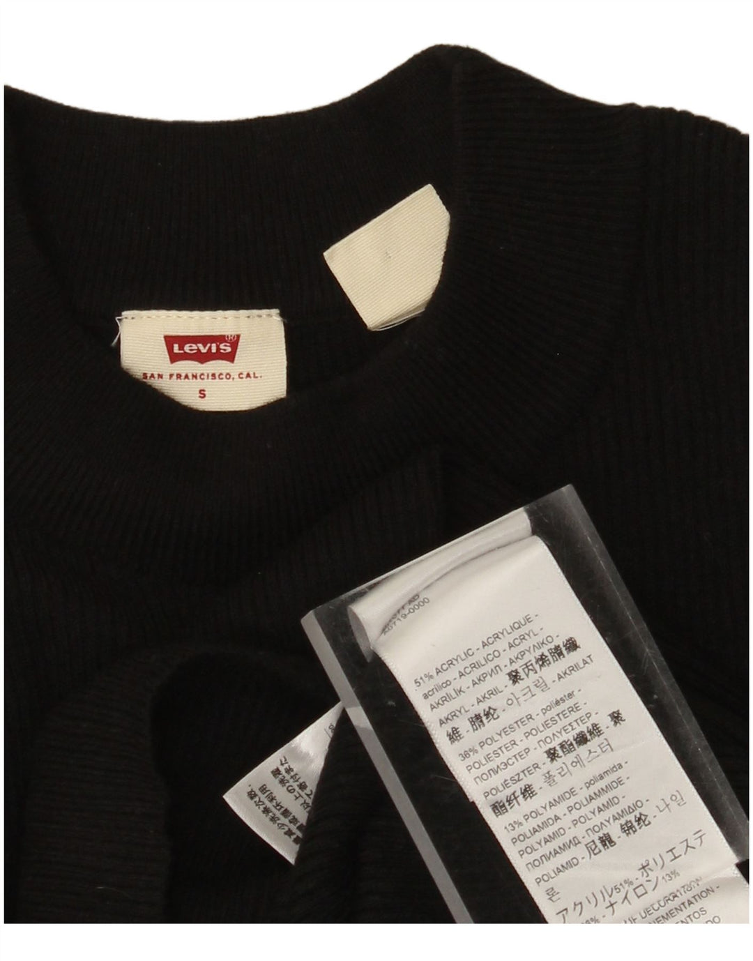 LEVI'S Dame sweater med rund hals DK 8 Lille sort akryl