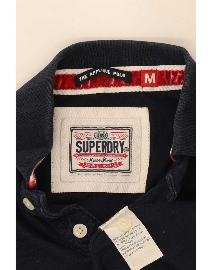 Superdry grafisk rugby poloshirt til mænd Medium marineblå bomuld