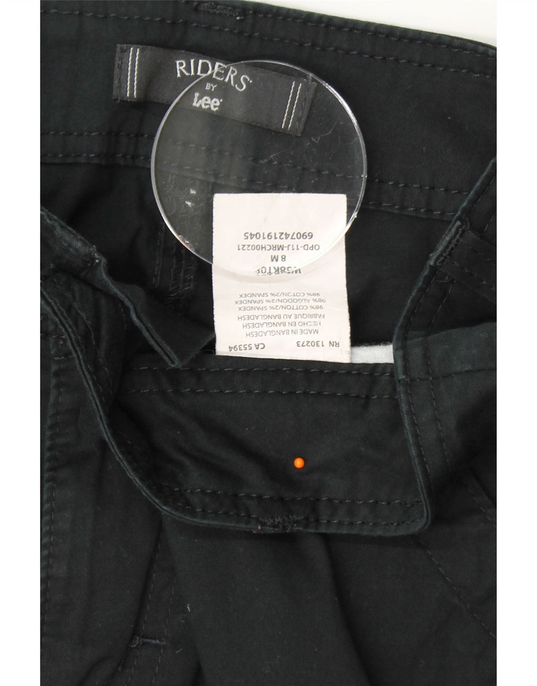 LEE Womens Capri Cargo Trousers US 8 Medium W31 L21 Black Cotton Vintage Lee and Second-Hand Lee from Messina Hembry 