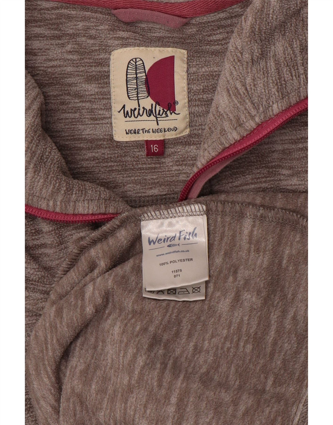 WEIRD FISH Dame Oversized Fleece Jumper UK 16 Large Grey Flecked