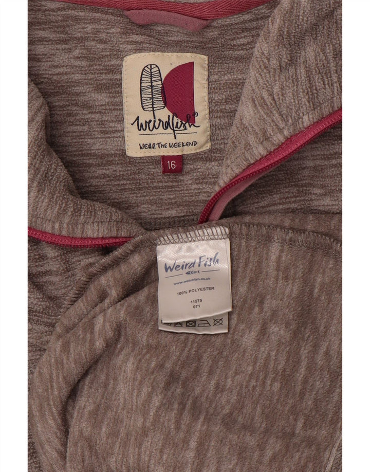 WEIRD FISH Dame Oversized Fleece Jumper UK 16 Large Grey Flecked