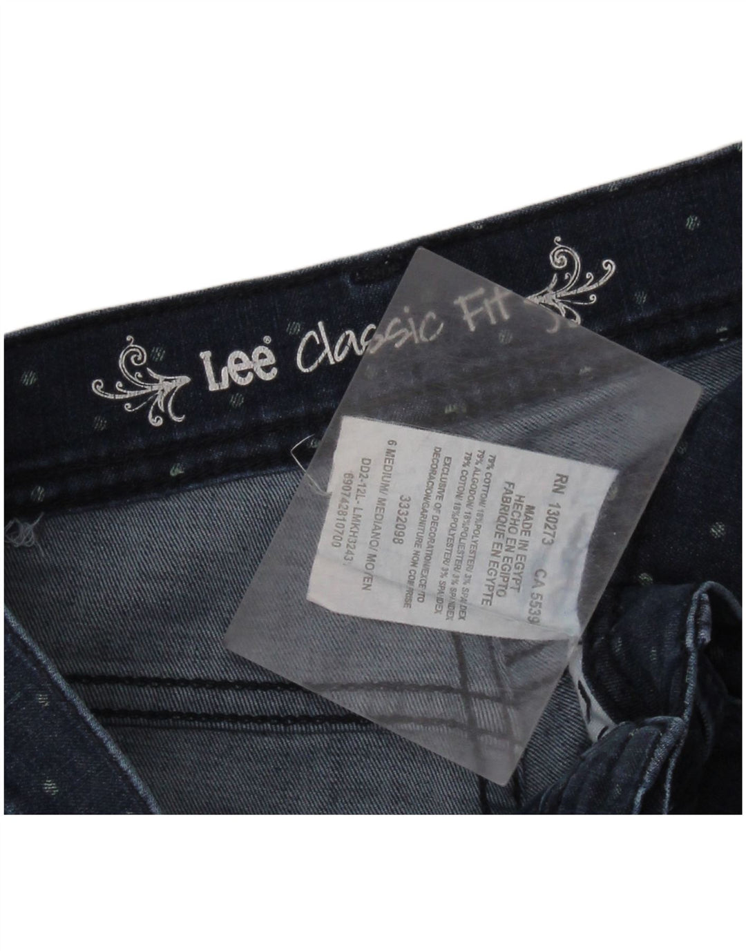 LEE Dame Classic Fit Capri Jeans US 6 Medium W28 L19 Marineblå Plettet