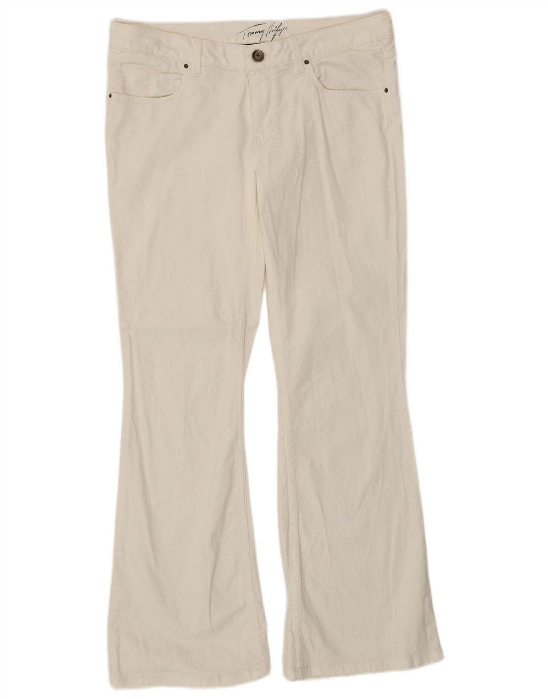 TOMMY HILFIGER Dame Bootcut Jeans W30 L30 Hvid Bomuld