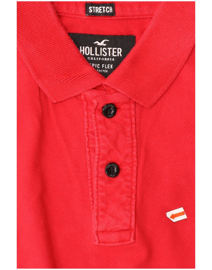 HOLLISTER Mens Stretch Polo Shirt Small Red Cotton