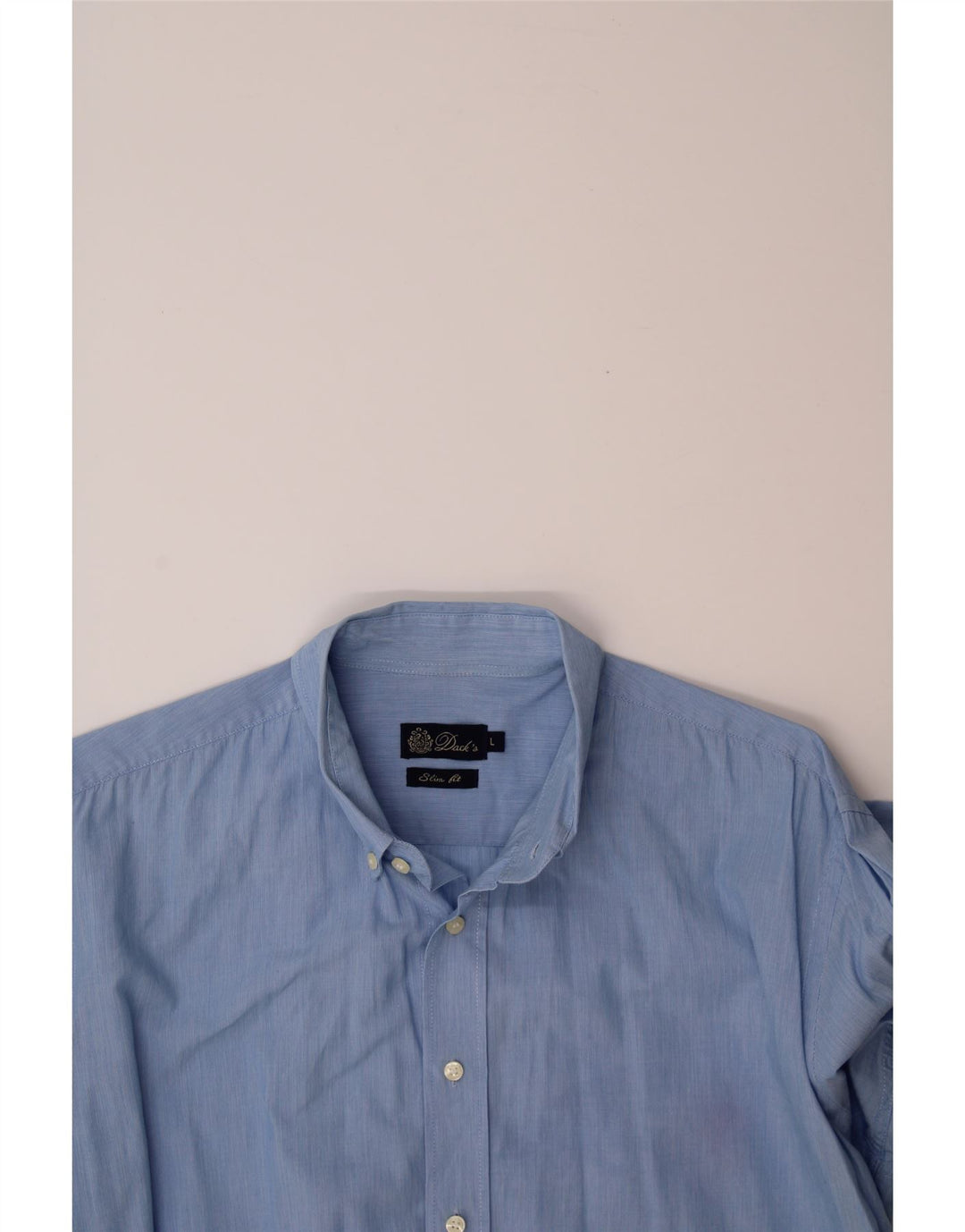 DACK'S Mens Slim Fit Shirt Large Blue Vintage Dack's and Second-Hand Dack's from Messina Hembry 