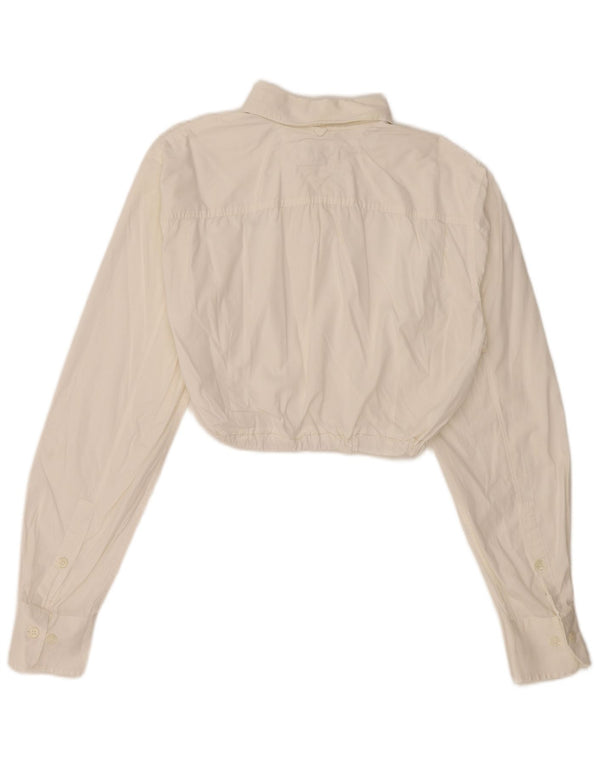 Tommy Hilfiger Dame Crop Shirt Bluse UK 10 Small White