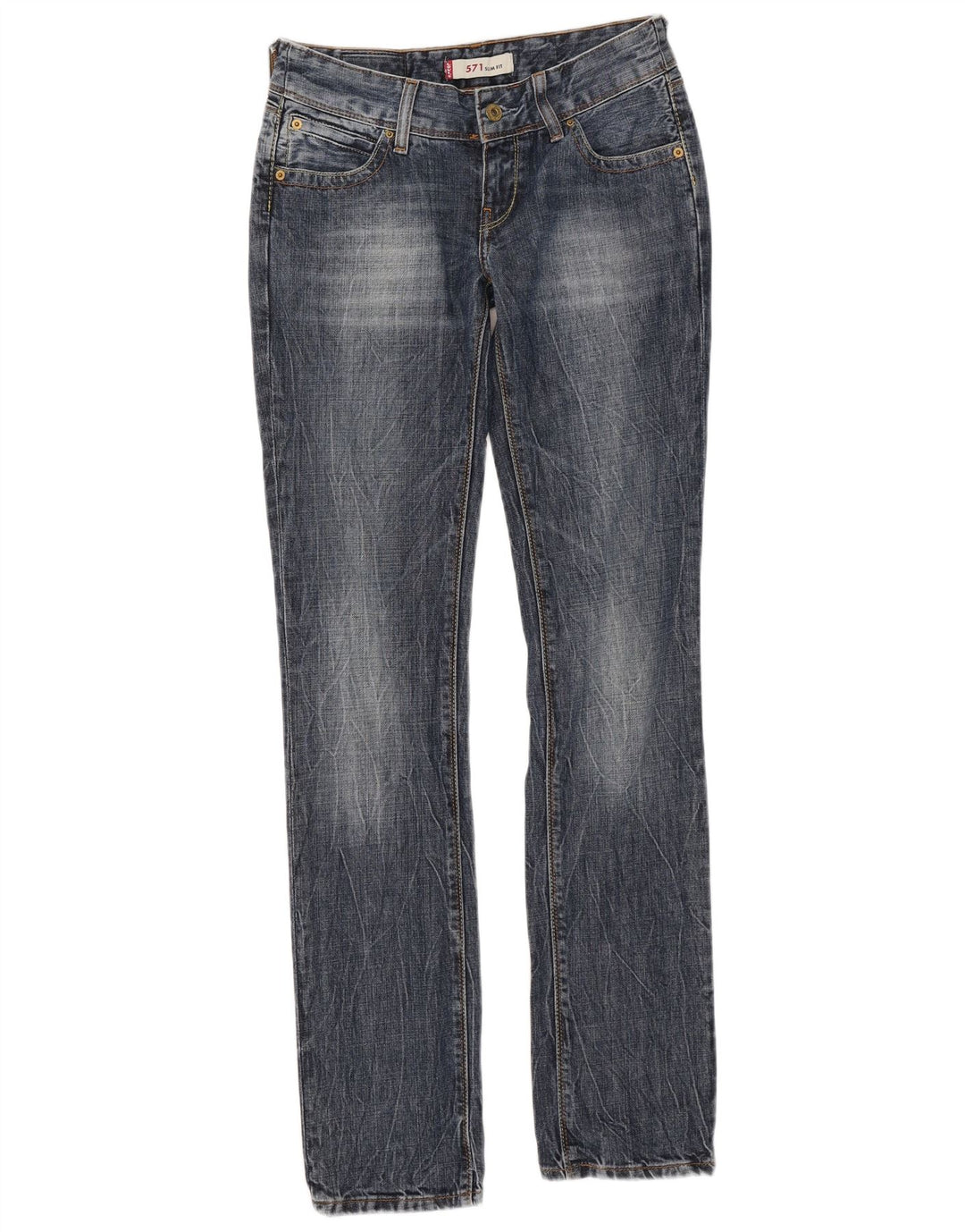 Levi's Dame 571 Slim Jeans W27 L34 Blå Bomuld
