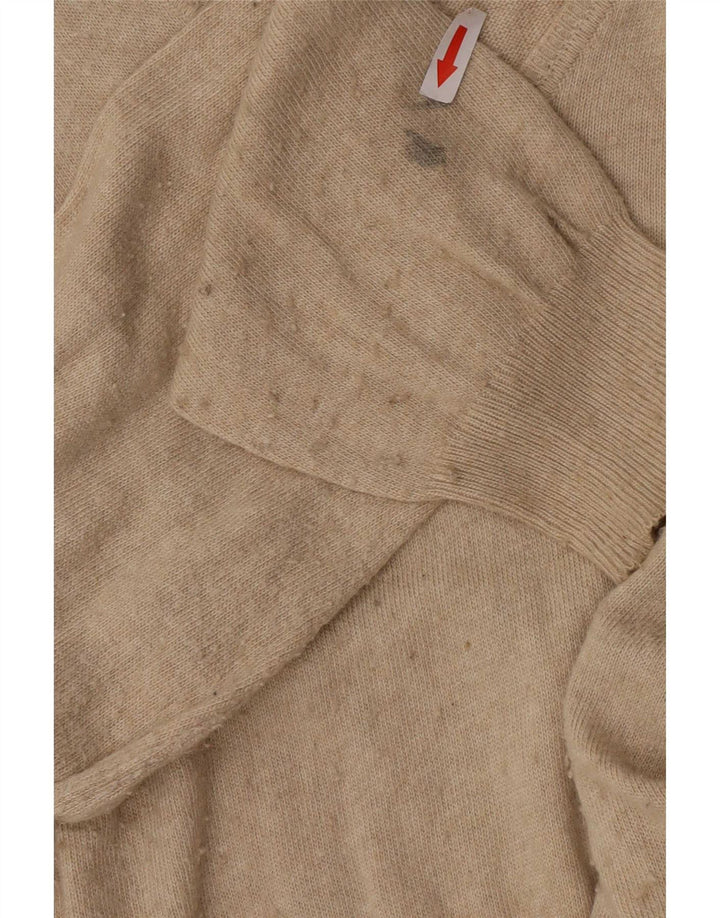 Zara Herre V-hals trøje Sweater Large Beige Viscose