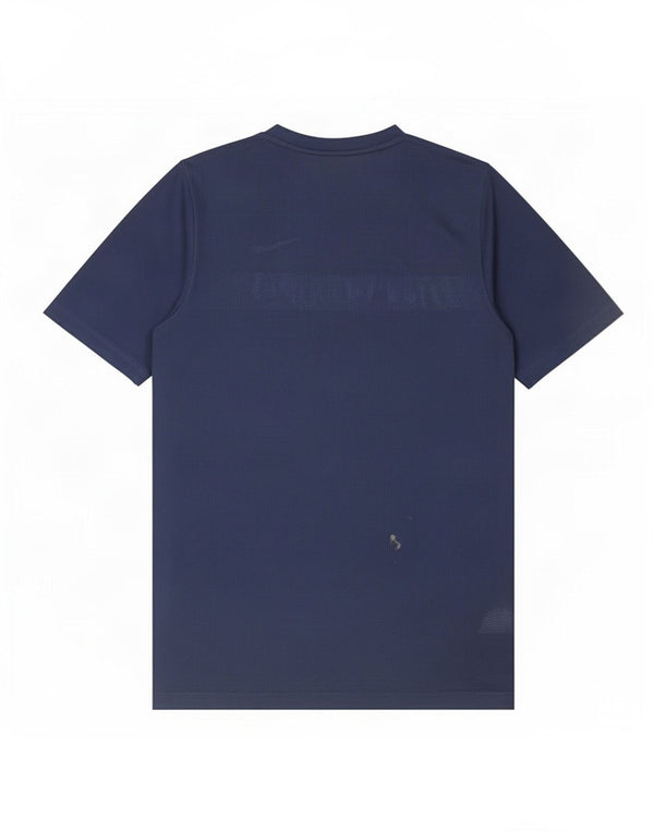 Nike Herre Dri Fit T-shirt Top Medium Navy Blue Colourblock