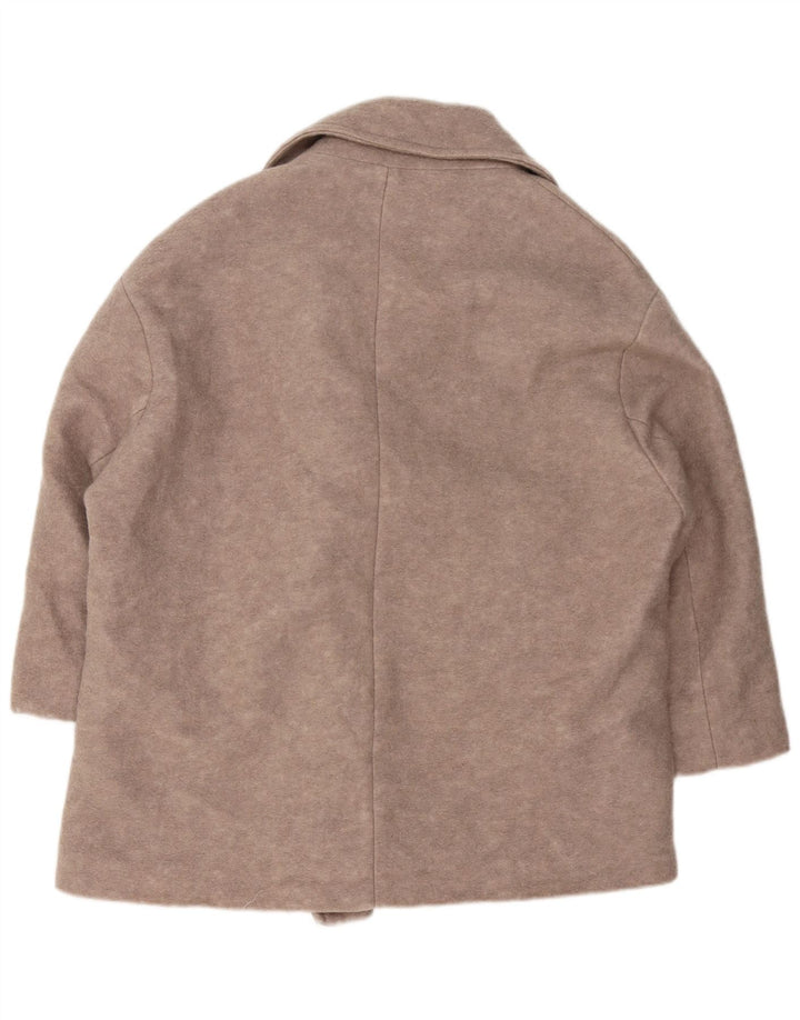 ZARA Dame Oversized Pea Coat UK 14 Medium Grey