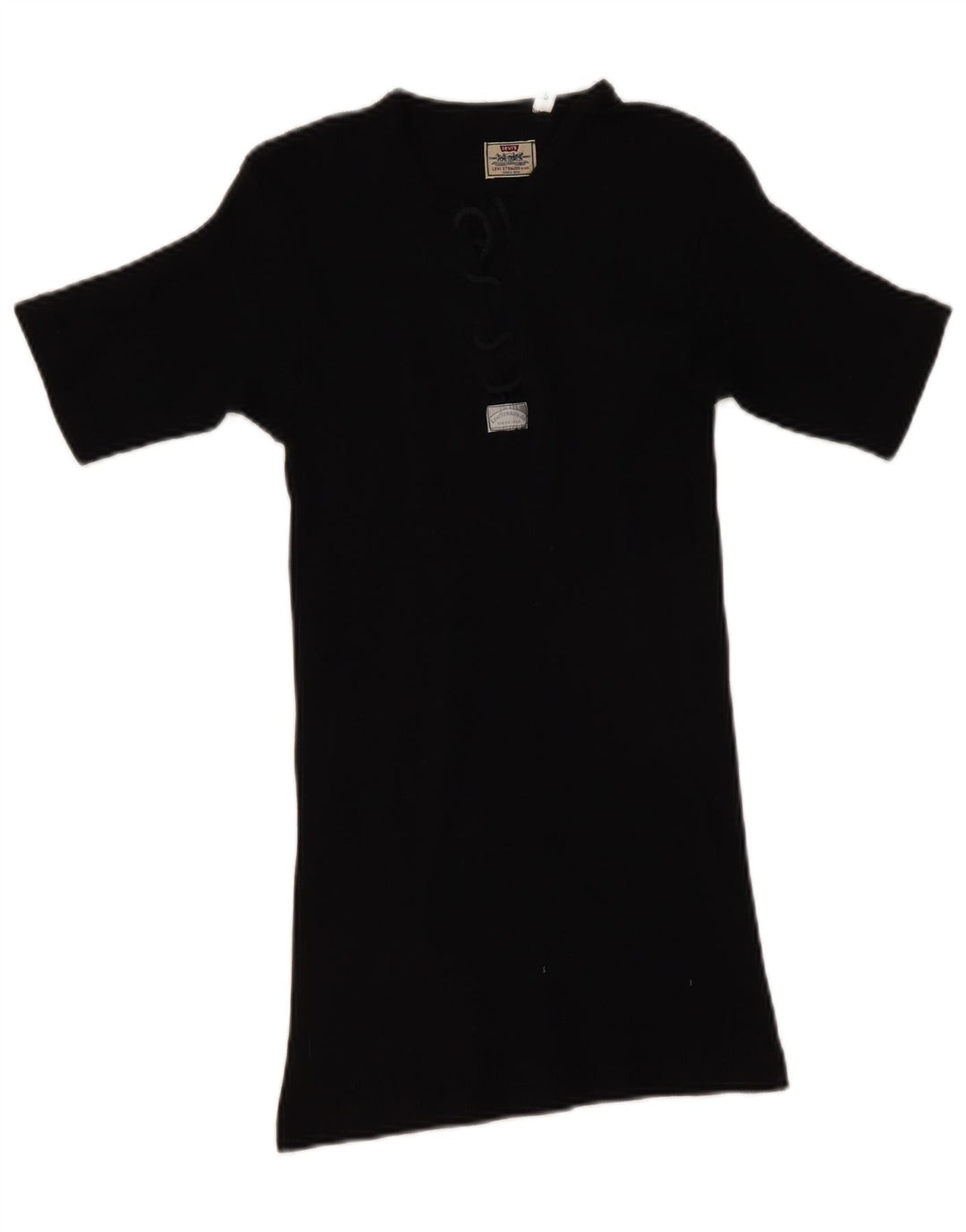 Levi's Dame T-Shirt Top UK 8 Lille Sort Bomuld