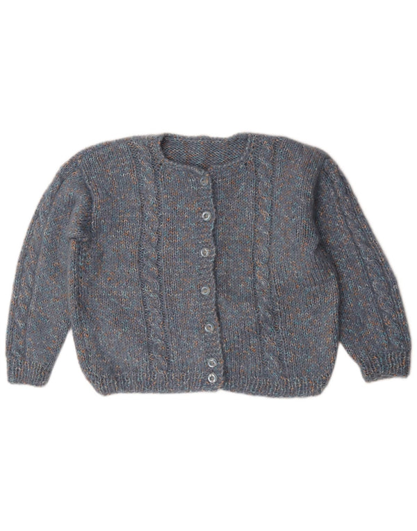 Vintage Dame Cardigan Sweater UK 20 2XL Blå Flecked