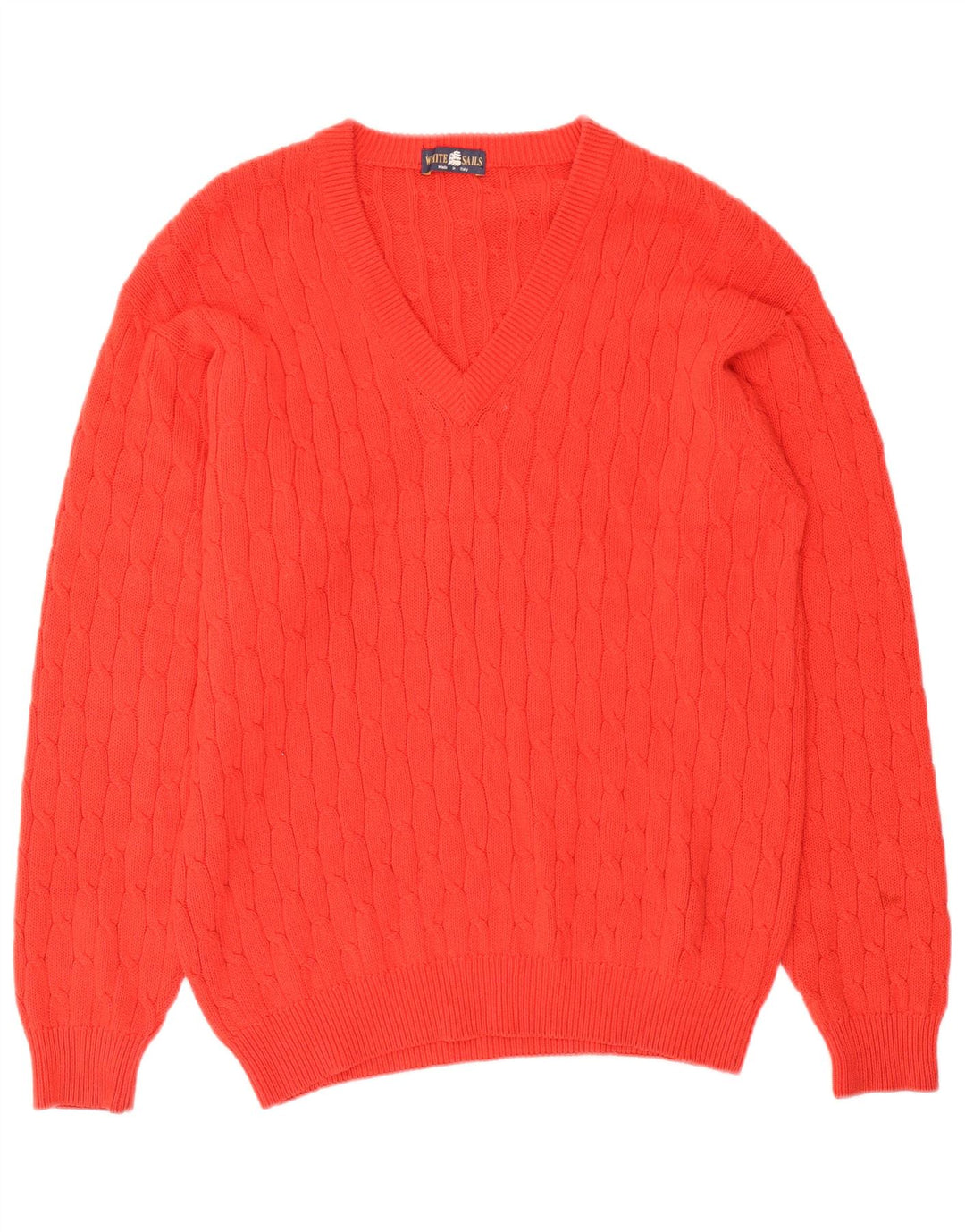 White Sails Herre V-hals sweater Stor Orange