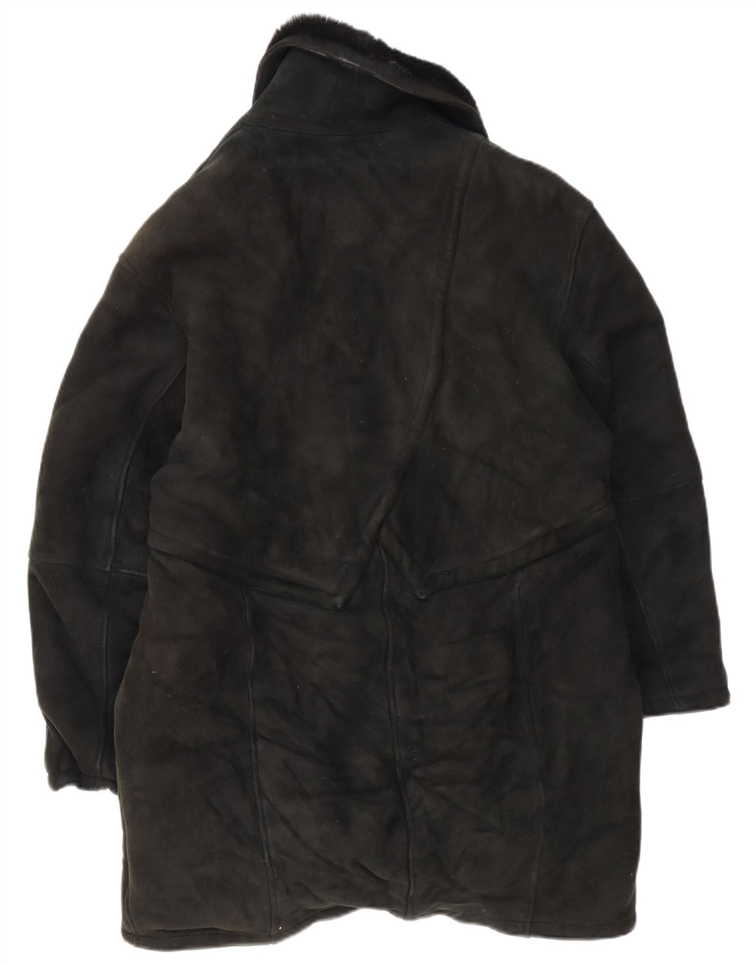 Vintage Dame Oversized Shearling Coat IT 46 Large Black Shearling