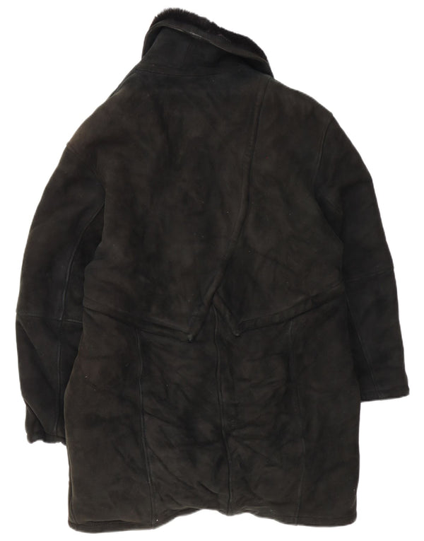 Vintage Dame Oversized Shearling Coat IT 46 Large Black Shearling