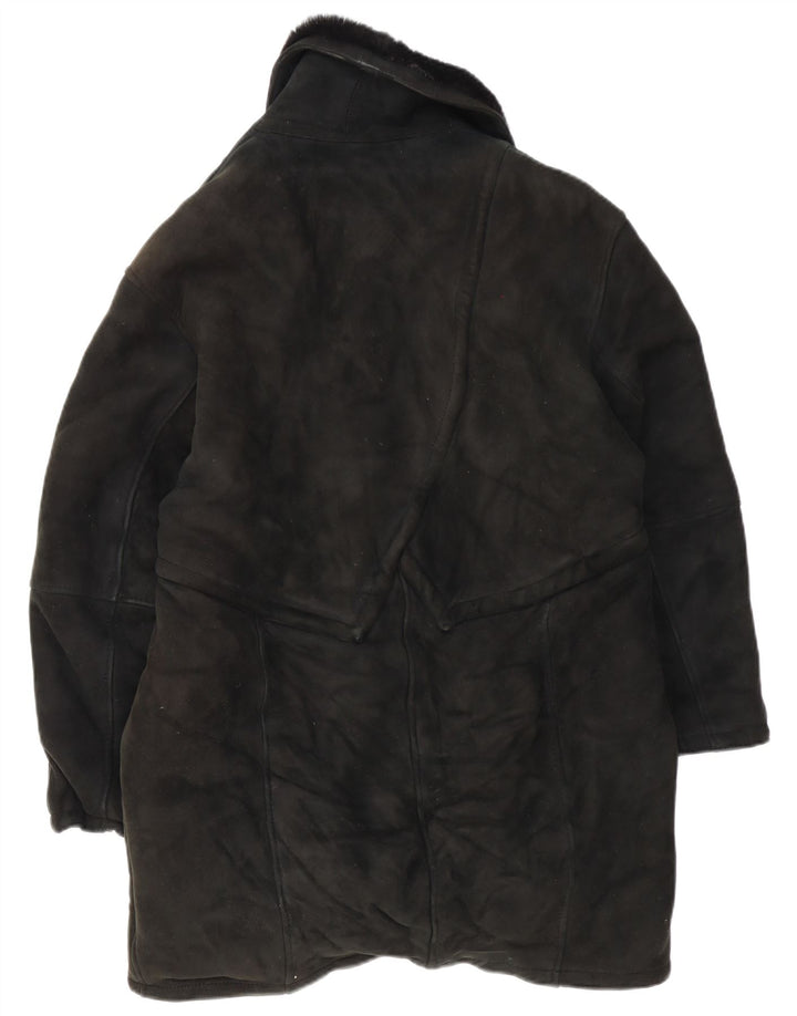 Vintage Dame Oversized Shearling Coat IT 46 Large Black Shearling