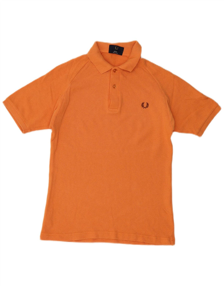 FRED PERRY Mens Polo Shirt Small Orange Cotton