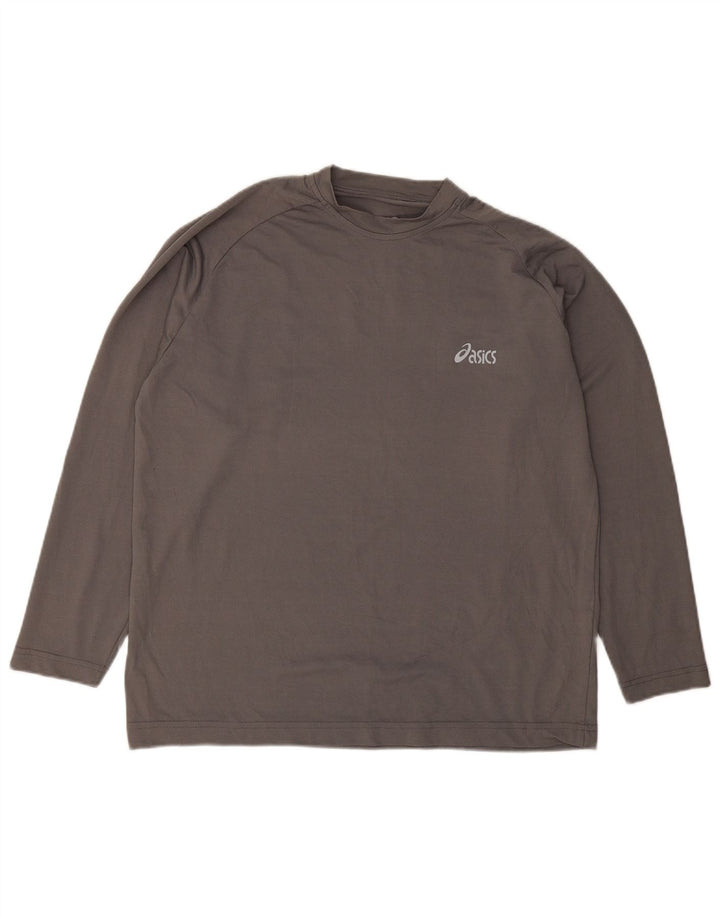 ASICS Mens Top Long Sleeve Small Grey Polyester