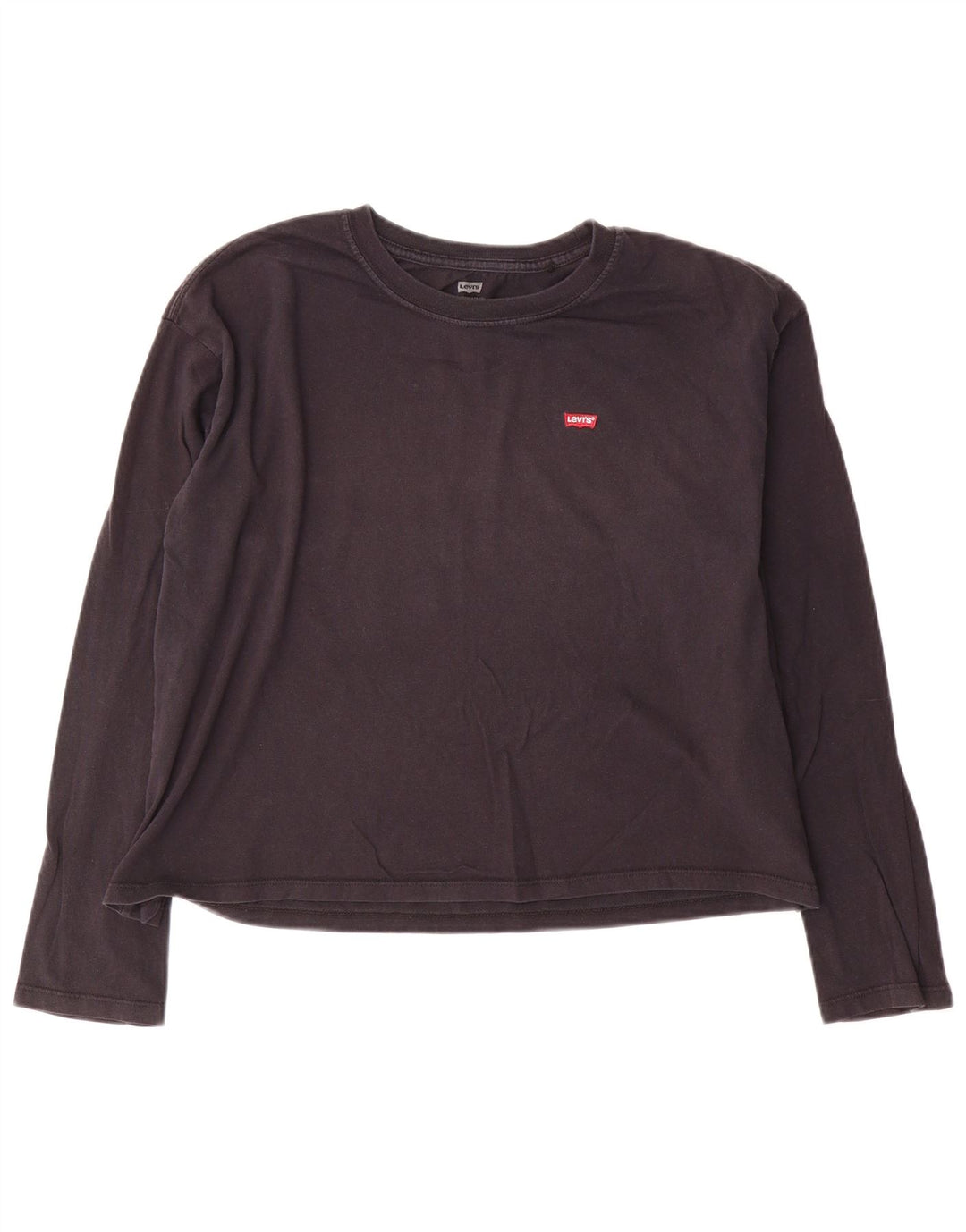 Levi's Womens Crop Top Langærmet UK 14 Medium Navy Blue Bomuld