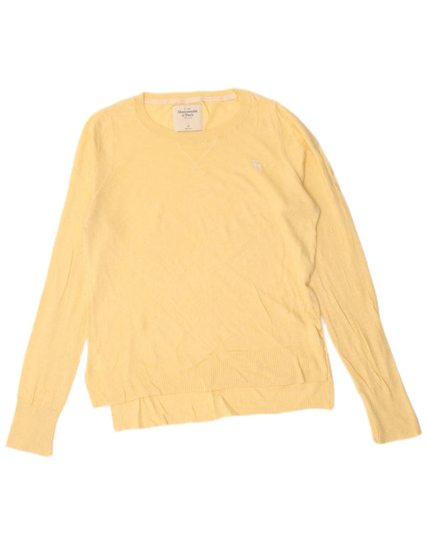 Abercrombie & Fitch Dame Boat Neck Jumper Sweater UK 14 Medium Gul