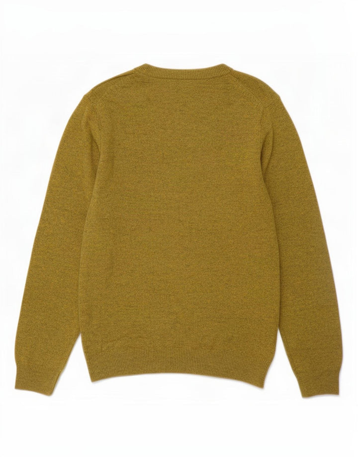 Marks & Spencer Herretrøjetrøje med rund hals, medium gul flækket uld