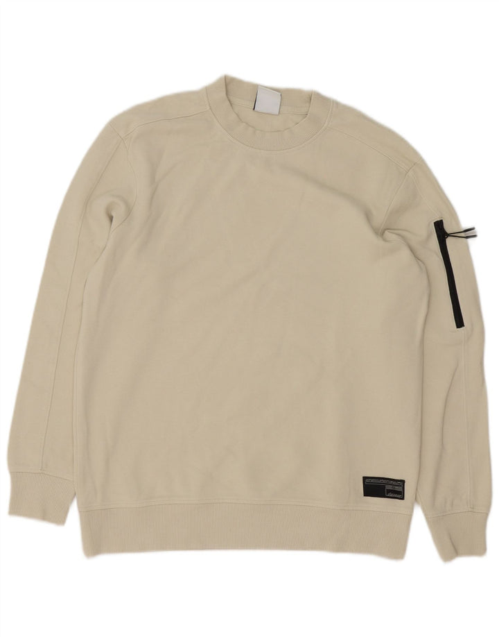 Zara Sweatshirt-trøje til mænd, lille råhvid bomuld