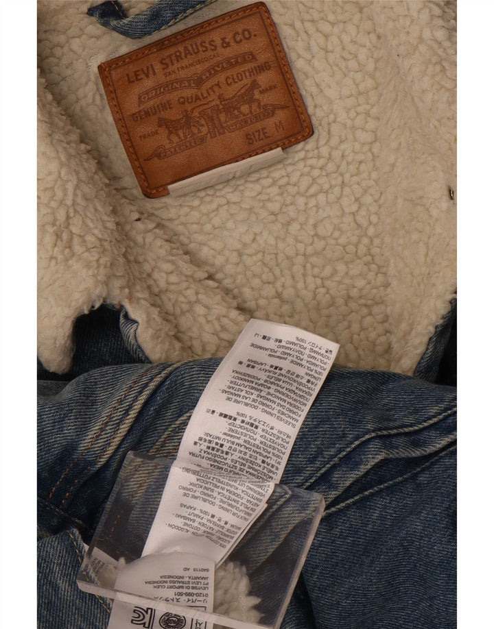 Levi's Herre Denim Sherpa Jacket UK 38 Medium Blue Cotton