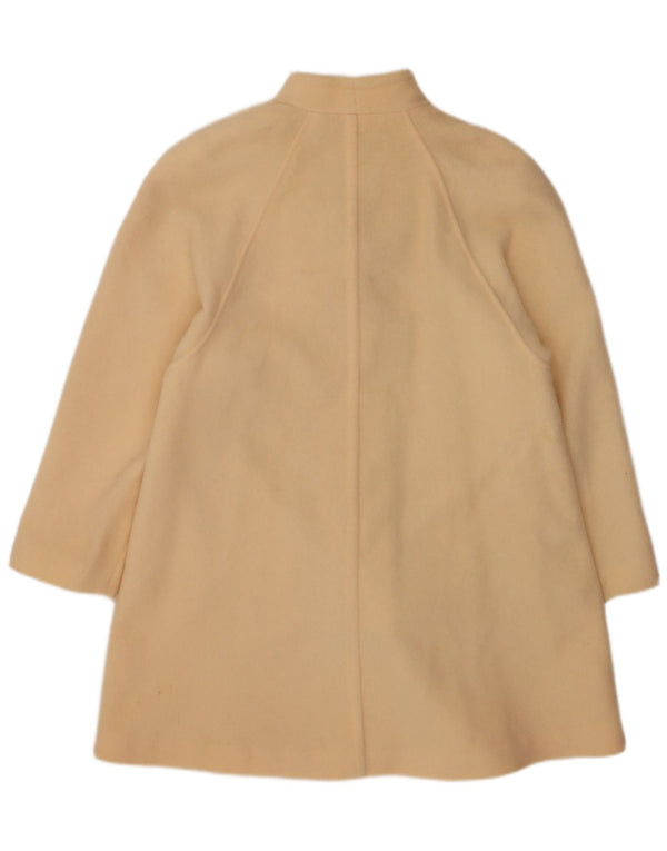 Vintage Dame Overfrakke UK 14 Stor Beige Ny Uld