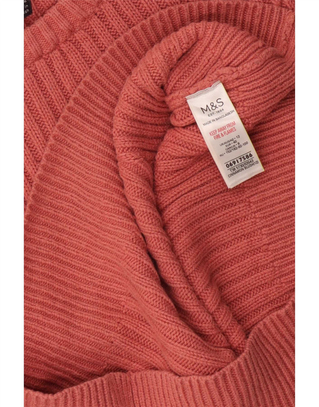 Marks & Spencer Dame Boat Neck Jumper Sweater UK 12 Medium Pink