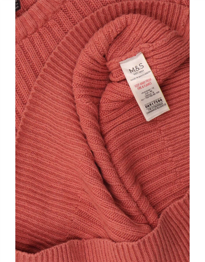Marks & Spencer Dame Boat Neck Jumper Sweater UK 12 Medium Pink