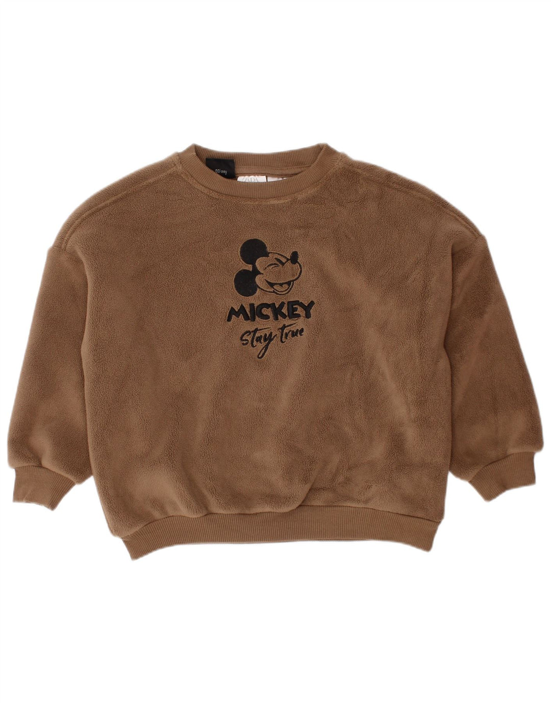 ZARA Mickey Mouse fleecetrøje til baby drenge 18-24 måneder brun bomuld
