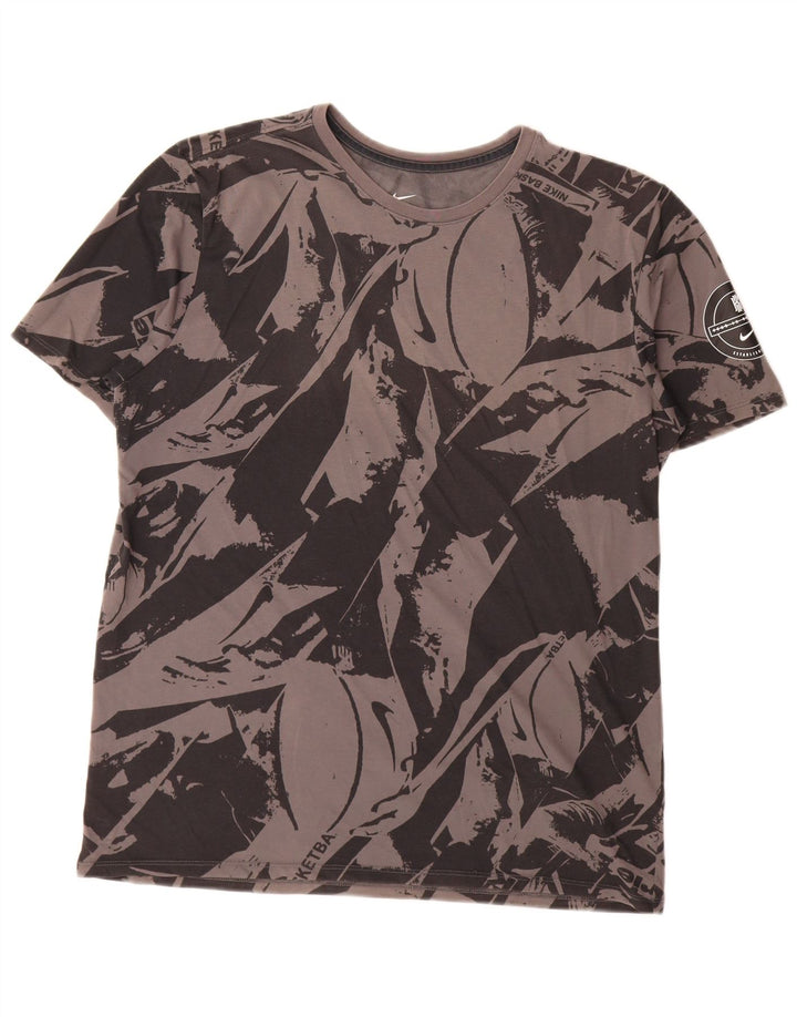 Nike Herre Dri Fit abstrakt mønster grafisk T-shirt top stor grå