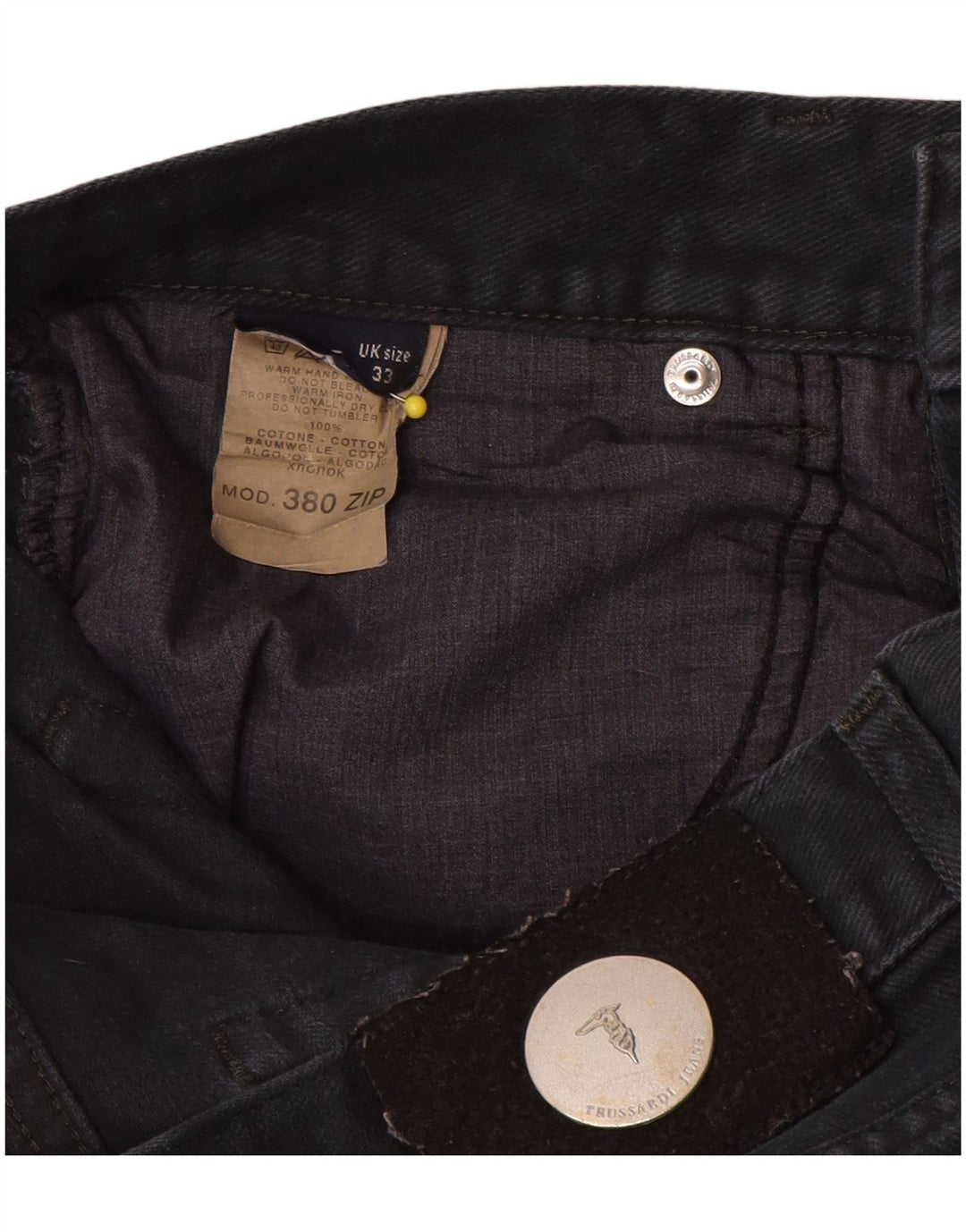 Trussardi Straight Jeans til mænd W33 L32 Marineblå bomuld