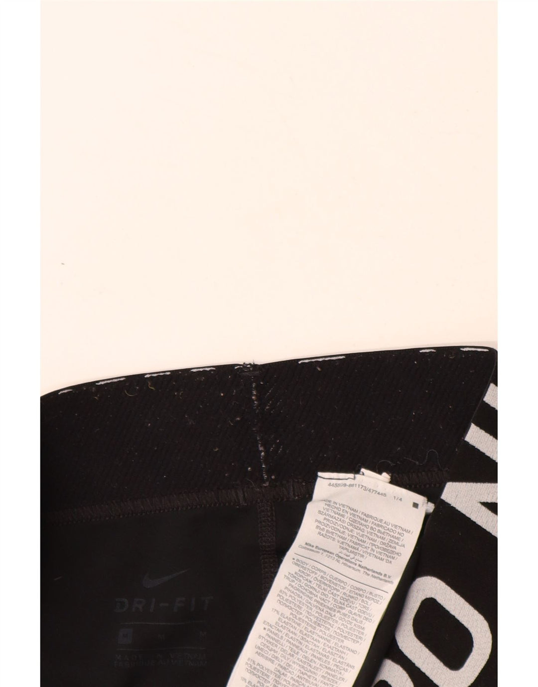 NIKE Dri Fit grafiske leggings til kvinder UK 12 Medium Black Polyester