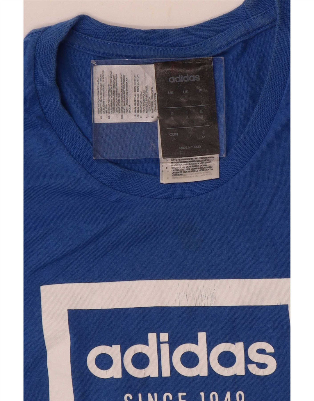 Adidas Grafisk T-shirt top til mænd, lille blå bomuld