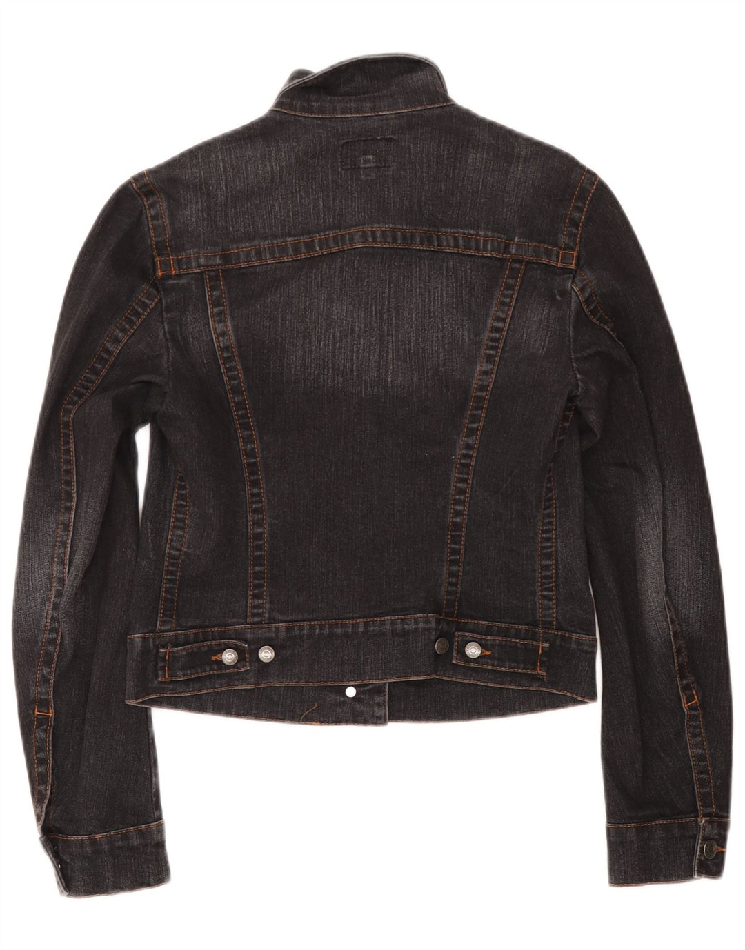 Calvin Klein Dame Crop Denim Jacket UK 10 Small Grey Bomuld
