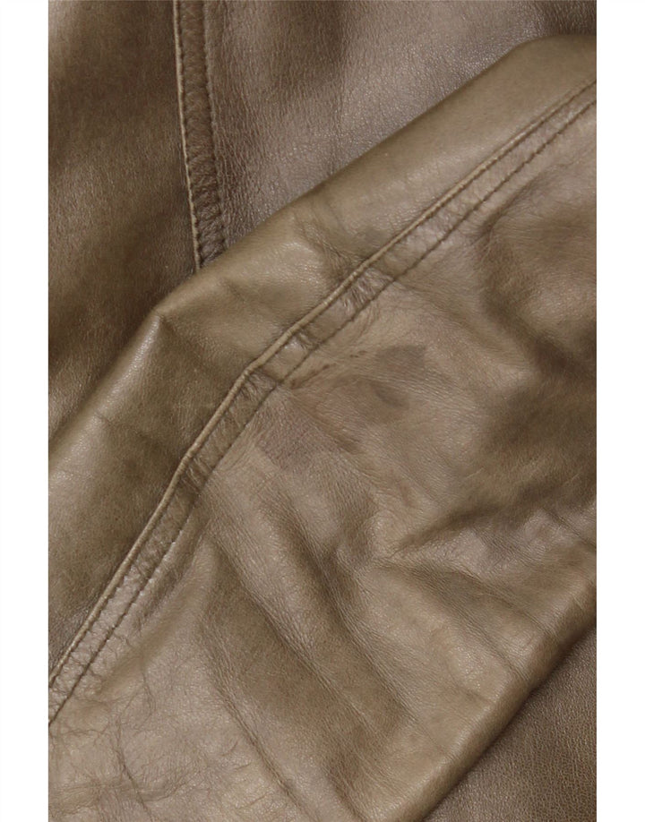 Vintage læderjakke til kvinder IT 42 Medium Khaki Læder