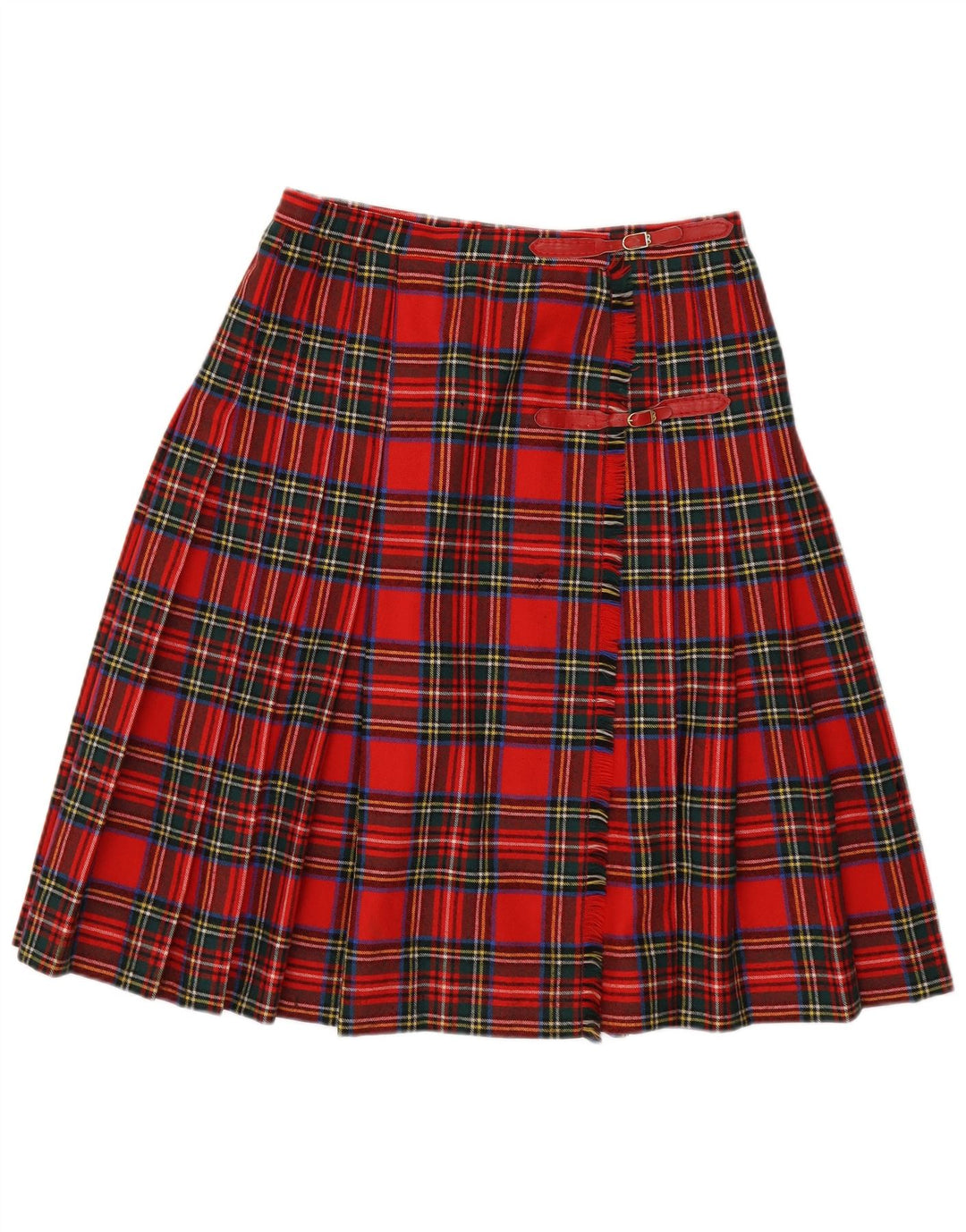 Vintage slå-om nederdel til kvinder W30 Medium rød plaid